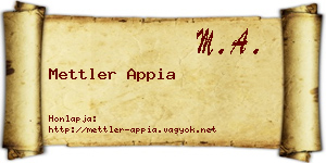 Mettler Appia névjegykártya